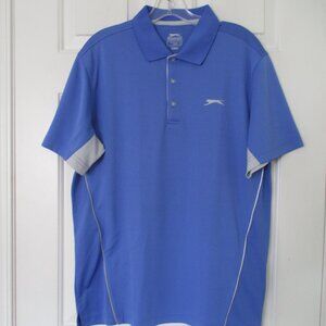 Slazenger Mens S/S Blue Vented Tennis Polo Shirt NWOT - Size Large